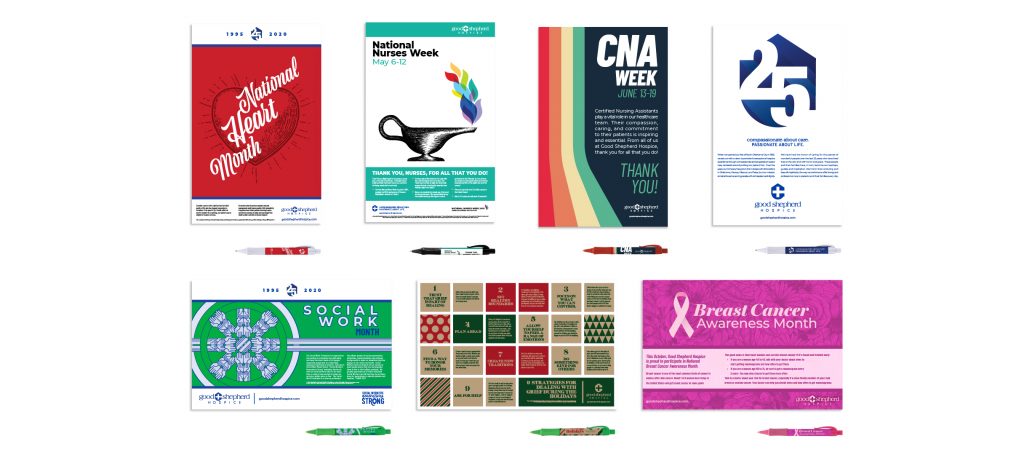 Good Shepherd monthly campaign pen and poster