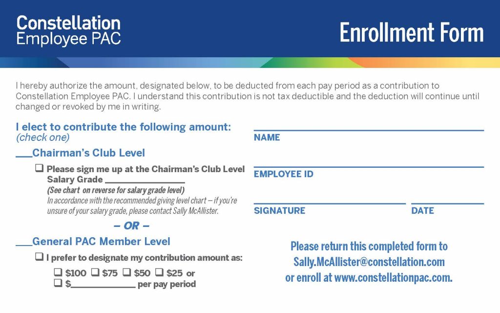 Constellation enrollment card, back