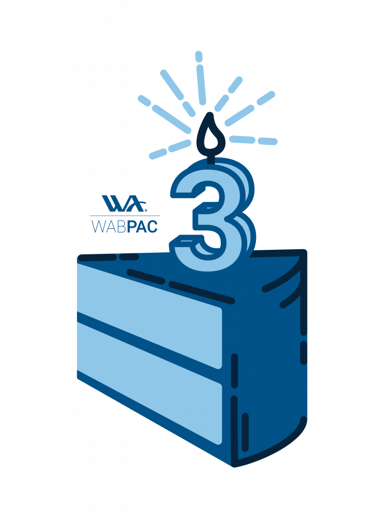 WABPAC third birthday graphic