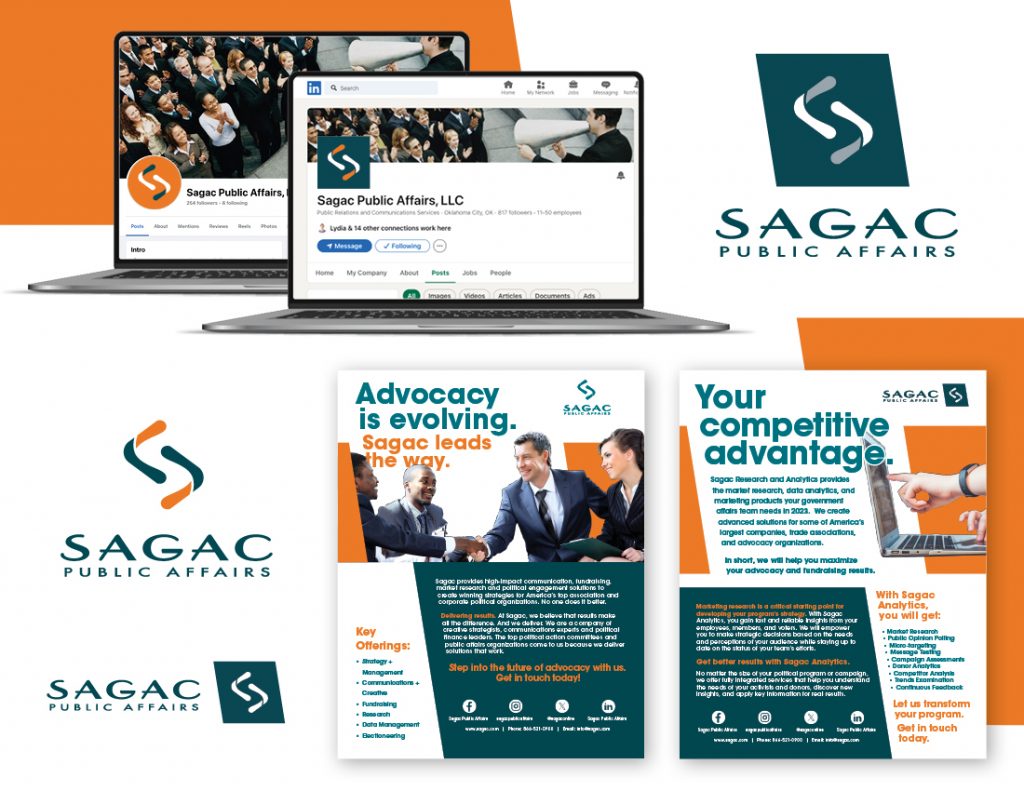 Final three Sagac logo options shown in context — image 3 of 3